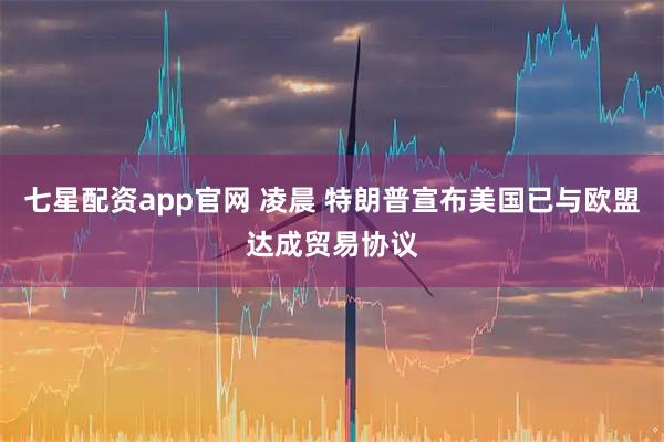 七星配资app官网 凌晨 特朗普宣布美国已与欧盟达成贸易协议
